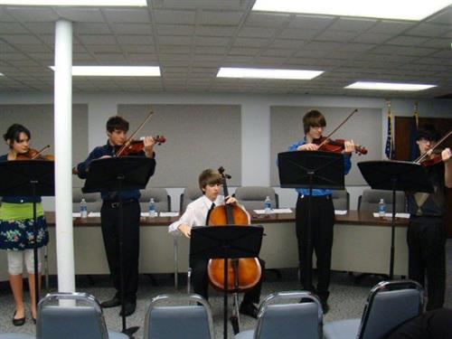 Strings student performing Strings student performing